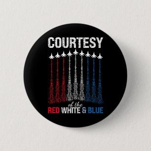 Of Red White Blue Usa Flag Fighter Jets 4th Of Jul 2 Inch Round Button