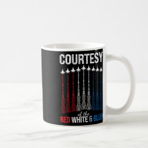 Of Red White Blue Usa Flag Fighter Jets 4th Of Jul Coffee Mug