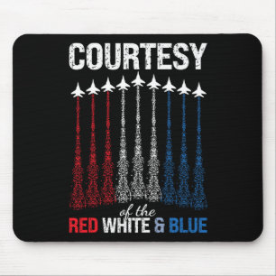 Of Red White Blue Usa Flag Fighter Jets 4th Of Jul Mouse Pad