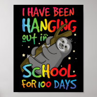 Of School Happy 100th Day 100 Hanging Kawaii Sloth