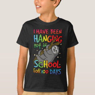 Of School Happy 100th Day 100 Hanging Kawaii Sloth T-Shirt