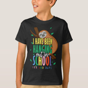 Of School Happy 100th Day 100 Hanging Sloth T-Shirt