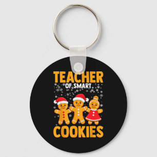 Of Smart Cookies Gingerbread Christmas Teacher Cut Keychain