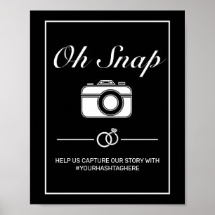Of Snap Wedding Sign Modern Minimalist White Black