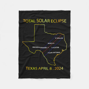 Of Solar Eclipse 2024 Interactive Map Texas Eclips Fleece Blanket