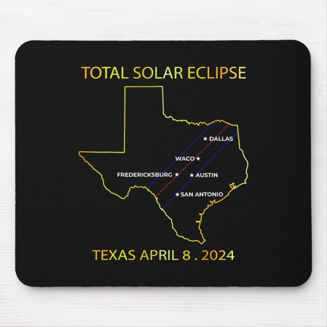 Of Solar Eclipse 2024 Interactive Map Texas Eclips Mouse Pad (Front)