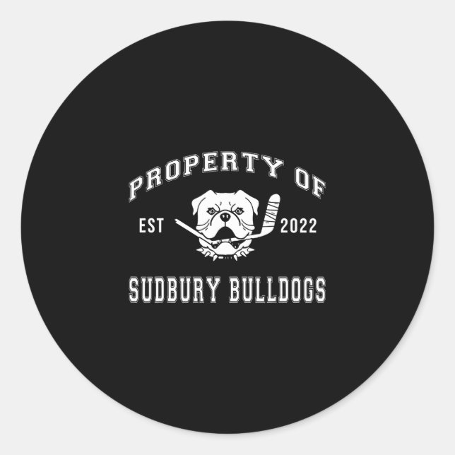 Of Sudbury Bulldog Fun 2  Classic Round Sticker (Front)