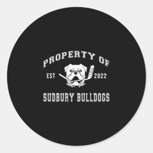 Of Sudbury Bulldog Fun 2  Classic Round Sticker