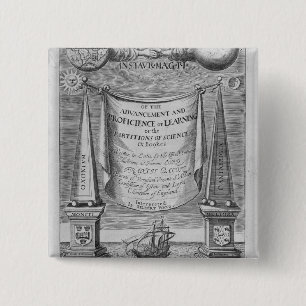'Of the advancement and proficience of learning' 2 Inch Square Button