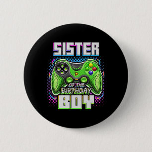 Of The Birthday Boy Matching Family Video Game Par 2 Inch Round Button