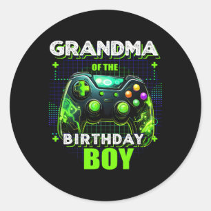 Of The Birthday Boy Matching Family Video Game Par Classic Round Sticker