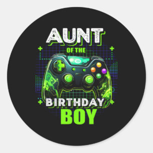 Of The Birthday Boy Matching Family Video Game Par Classic Round Sticker