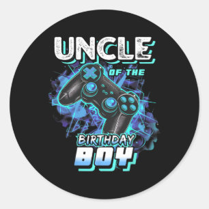Of The Birthday Boy Matching Video Game Birthday 2 Classic Round Sticker