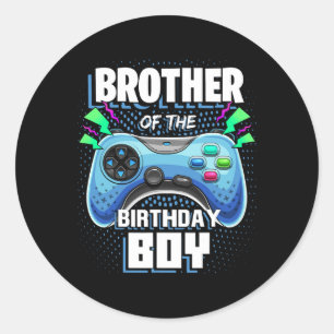 Of The Birthday Boy Matching Video Game Birthday 6 Classic Round Sticker