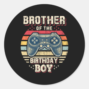 Of The Birthday Boy Matching Video Game Birthday 9 Classic Round Sticker