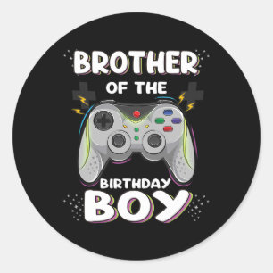 Of The Birthday Boy Matching Video Gamer Game Part Classic Round Sticker