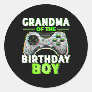 Of The Birthday Boy Video Gamer Matching Family  Classic Round Sticker