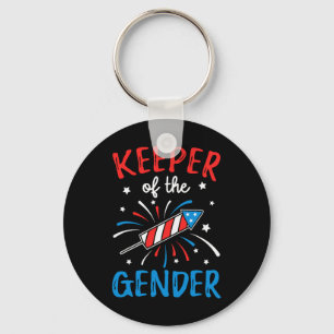 Of The Gender Reveal Funny 4th Of July Ba Keychain