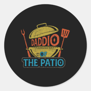 Of The Patio Vintage Bbq Grill Barbecue Father's D Classic Round Sticker