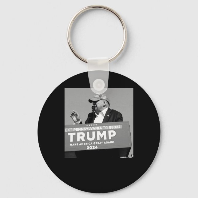 Of Trump Bullet Mid Air  Keychain (Front)