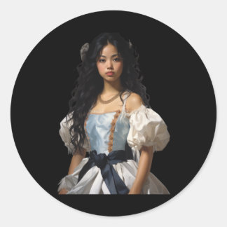 Of Young Beautiful Woman In Costume Sticker 