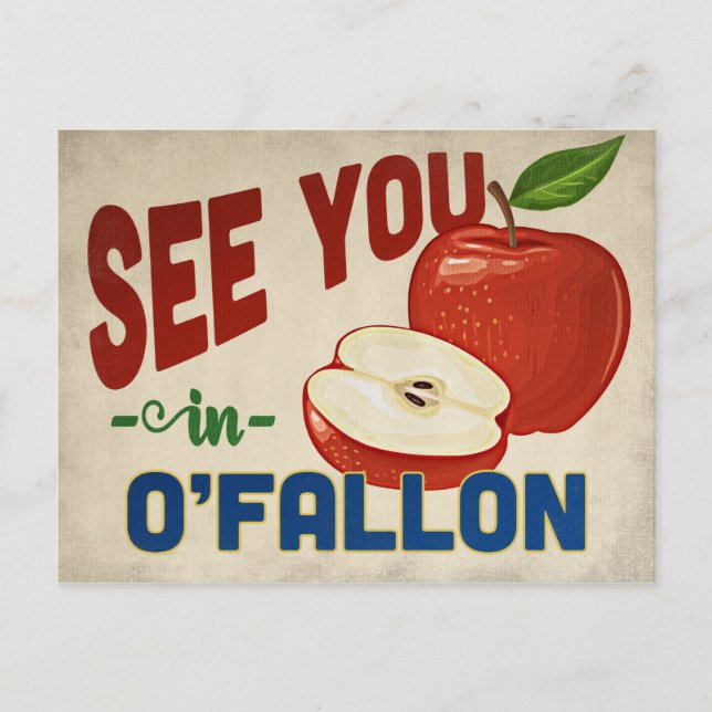 O'Fallon Missouri Apple - Vintage Travel Postcard (Front)