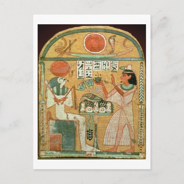 Ofenmut Offering to Osiris, Stele of Ofenmut from Postcard (Front)