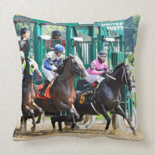 Off at Saratoga Throw Pillow