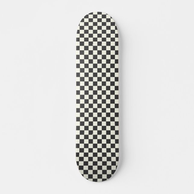 Off Black and Off White Checkerboard Skateboard (Front)