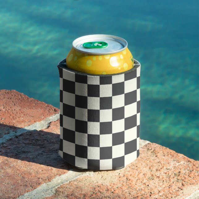 Off Black and Off White Chequerboard Can Cooler (In Situ Pool)