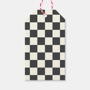 Off Black and Off White Chequerboard Gift Tags