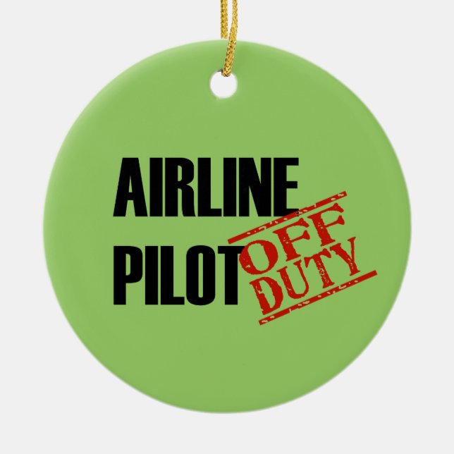 OFF DUTY Airline Pilot Ceramic Ornament (Front)