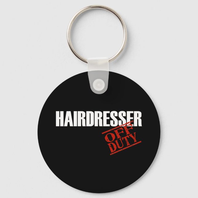 OFF DUTY HAIRDRESSER DARK KEYCHAIN (Front)
