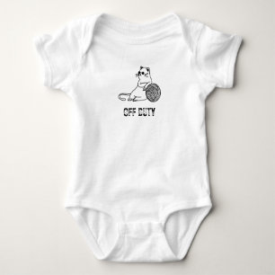 Off Duty Lazy Cat - Cute and Funny Bored Cat Baby Bodysuit