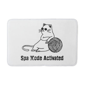 Off Duty Lazy Cat. Funny Spa Mode Activated Bath Mat