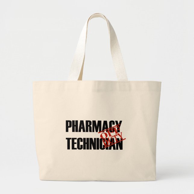 OFF DUTY PHARMACY TECH LIGHT LARGE TOTE BAG (Front)