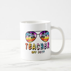 Off Duty Rainbow Sungles Palm Beach End Of School  Coffee Mug