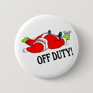 Off Duty Santa (Drunk) 2 Inch Round Button