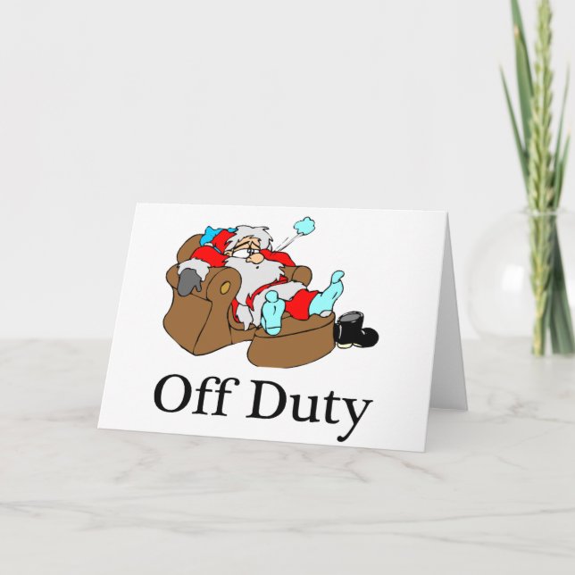 Off Duty Santa (Sleeping) Holiday Card (Front)