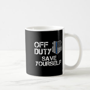 Off Duty Save Yourself Funny Lice Blue Line Gift  Coffee Mug