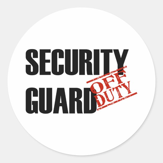 OFF DUTY SECURITY GUARD LIGHT CLASSIC ROUND STICKER (Front)