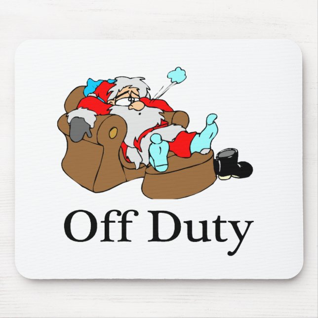 Off Duty (Sleeping Santa) Mouse Pad (Front)