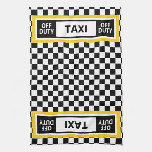 Off Duty Taxi Driver New York Yellow Cab Kitchen Towel