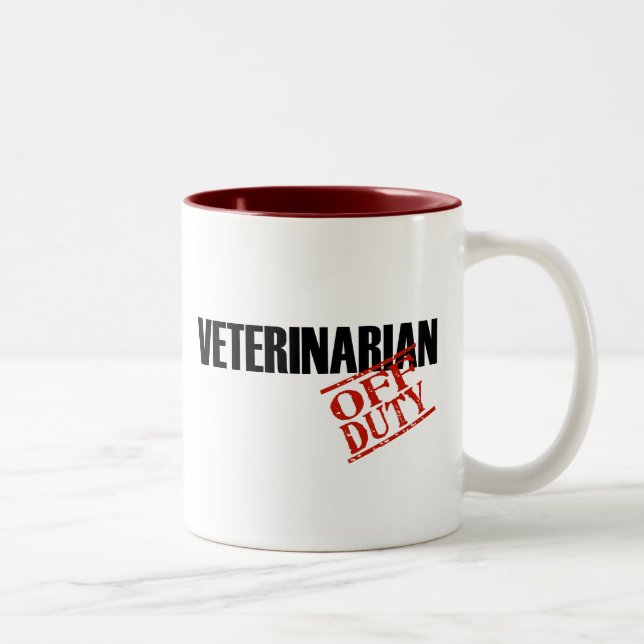OFF DUTY VETERINARIAN Two-Tone COFFEE MUG (Right)