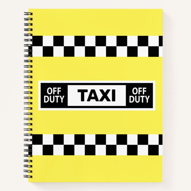 Off Duty Yellow Taxi Cab Driver Notebook (Front)