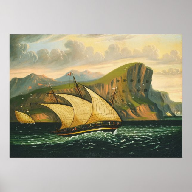 Off Gibraltar - Thomas Chambers Fine Art Poster (Front)
