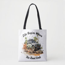 Off-road Car Adventure Tote Bags