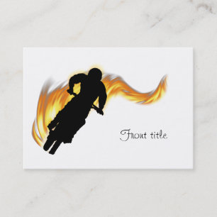 Off Road Dirt Bike with Flames Business Card