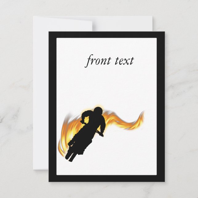 Off Road Dirt Bike with Flames Invitation (Front)