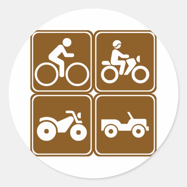 Off-Road Highway Signs (Collection) Classic Round Sticker (Front)